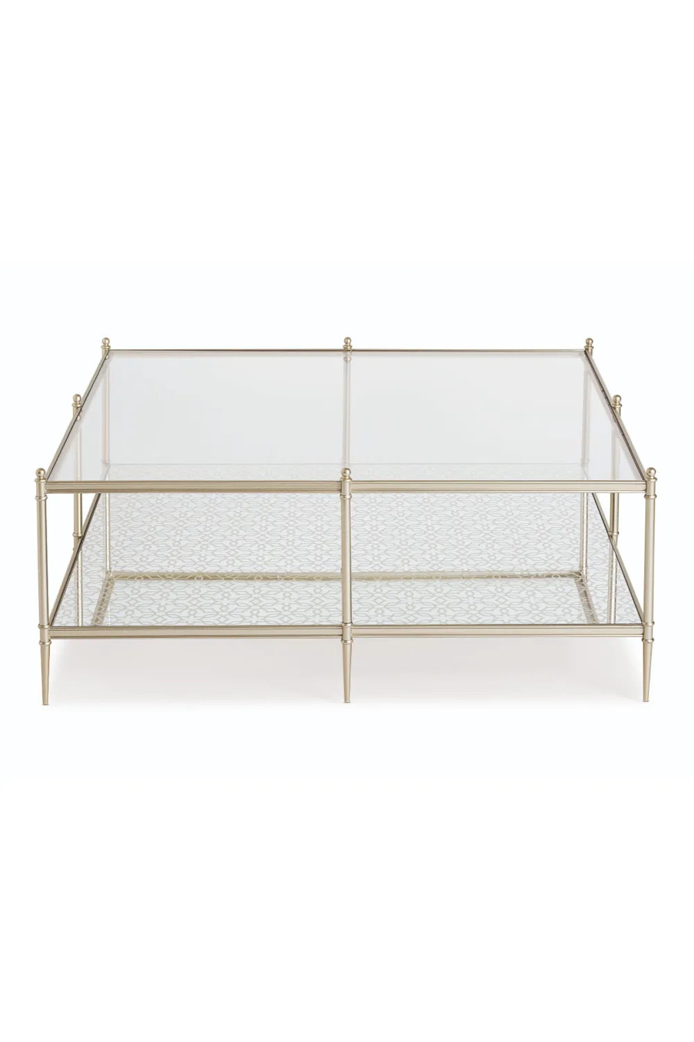 Metal Framed Glass Cocktail Table