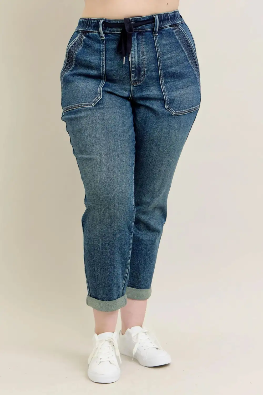 Classic Drawstring Denim Jeans