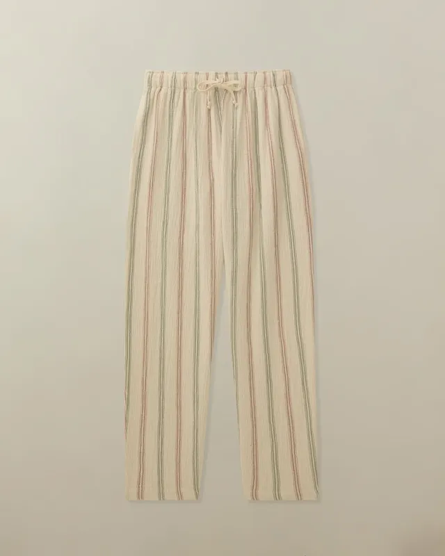Seersucker Drawstring Pants Charcoal Stripe