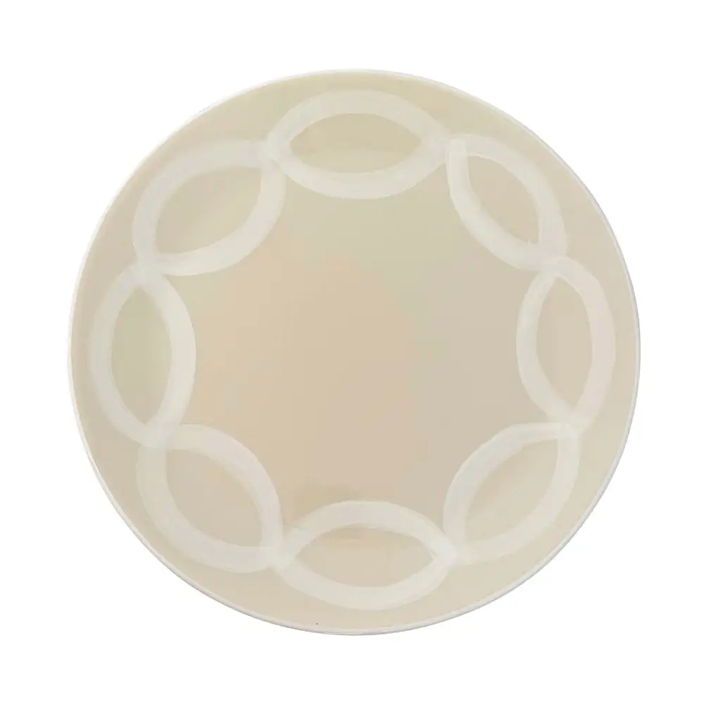 Botanical-Motif Ceramic Main Plate
