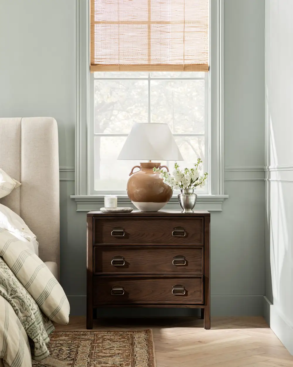 Storage Walnut Wood Nightstand