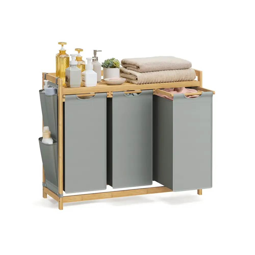 Everyday Shelved Divided Pocketed Laundry Storage Basket