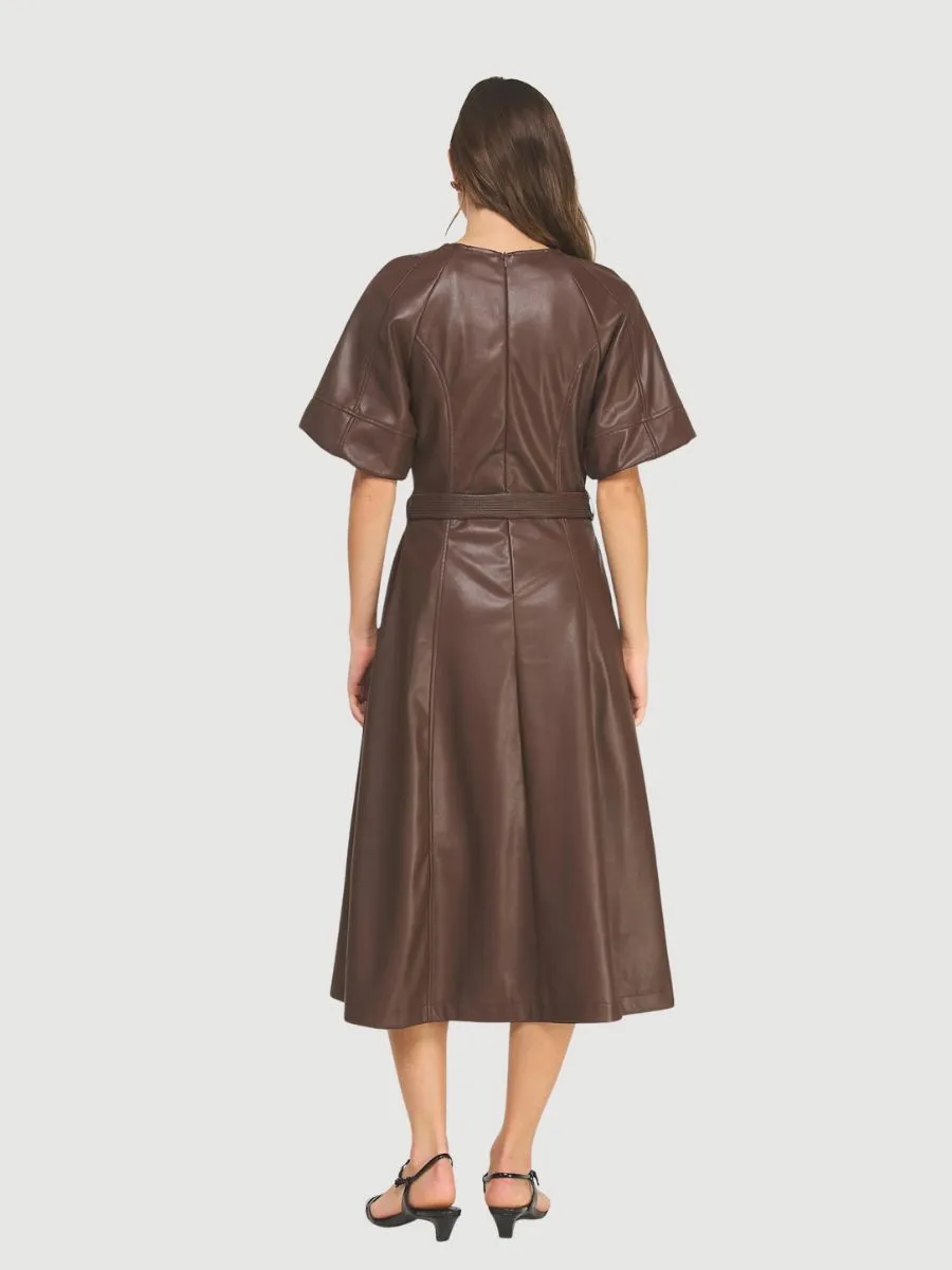 Faux-Leather Maxi Dress