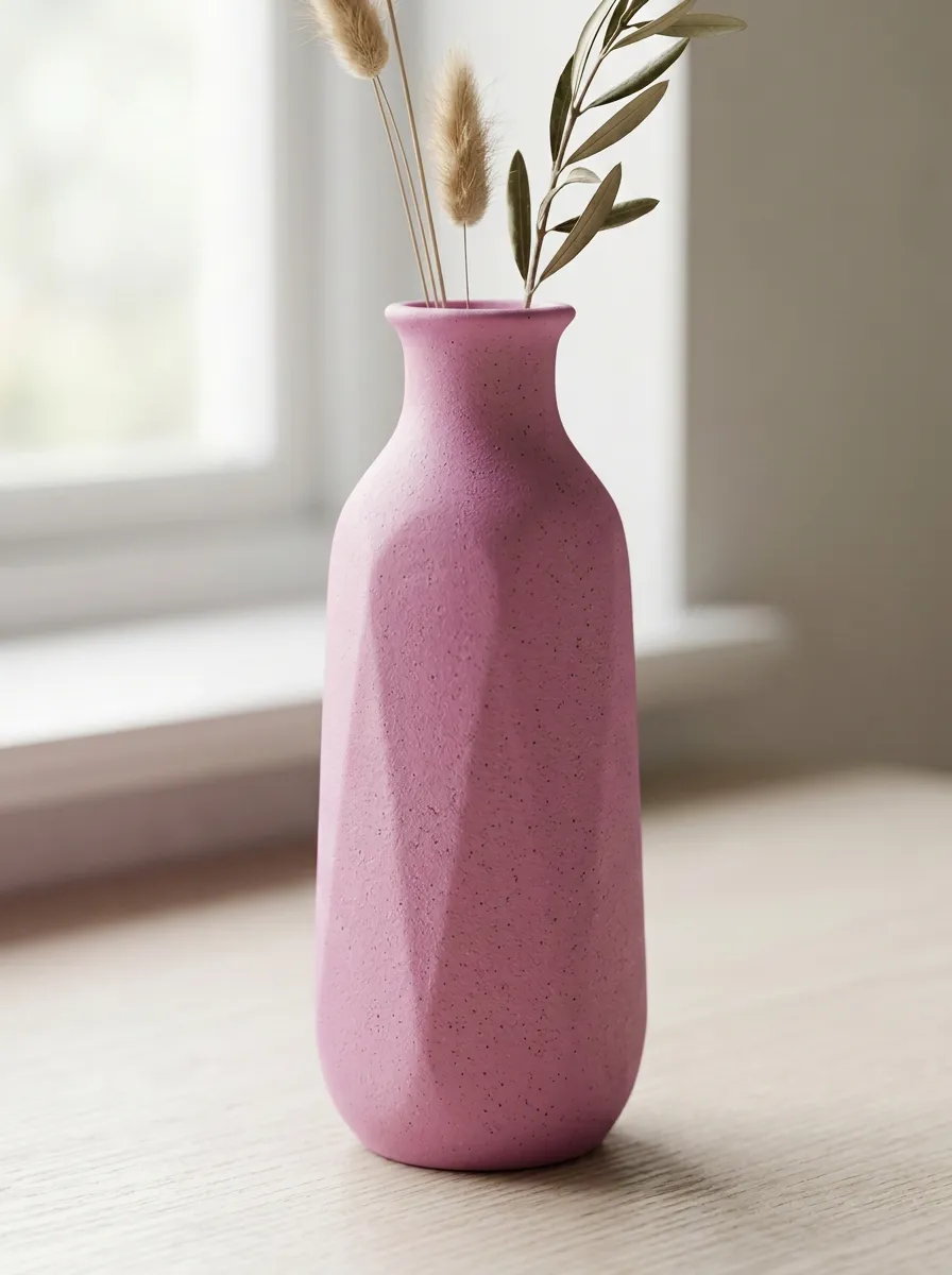 Minimalist Geometric Textured Table Vase
