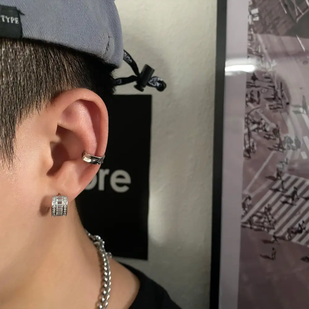 Striped Stud Earrings