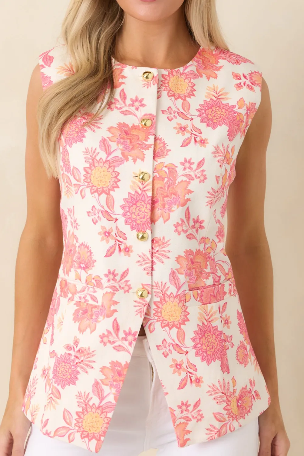 Floral Button Front Women's Apparel