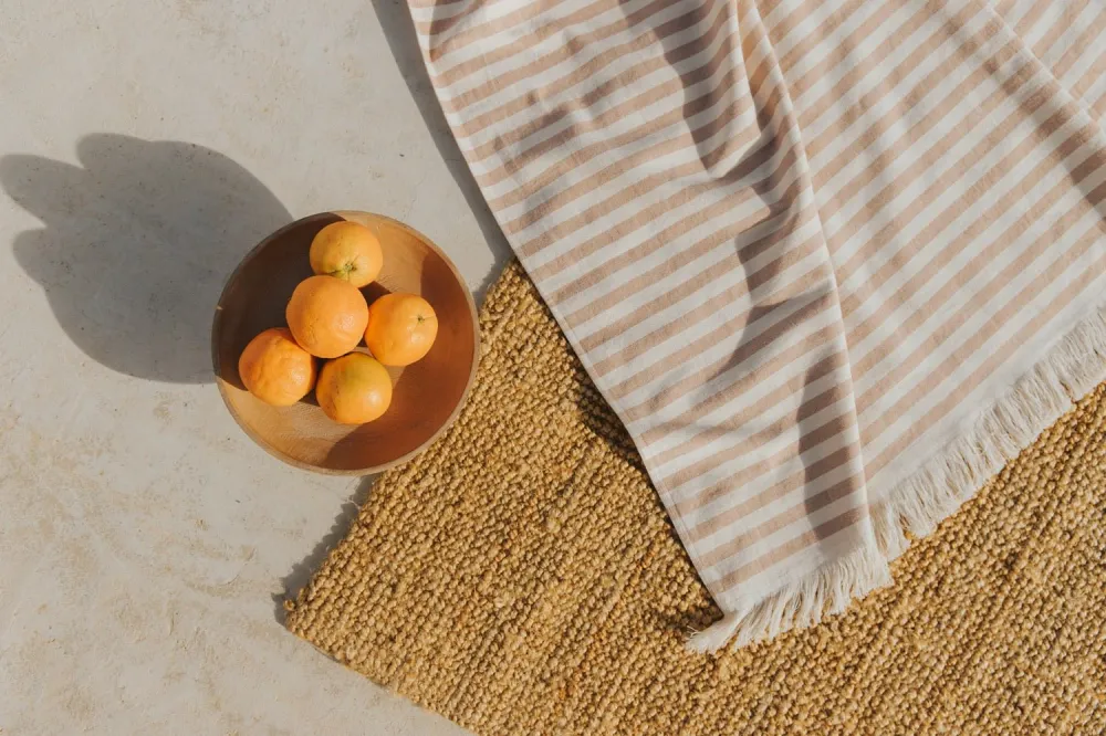 Striped Cotton Oversized Towel
