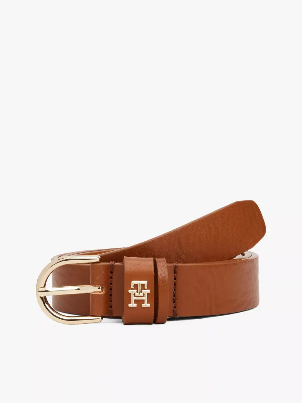 Polished Emblem Strap Belt