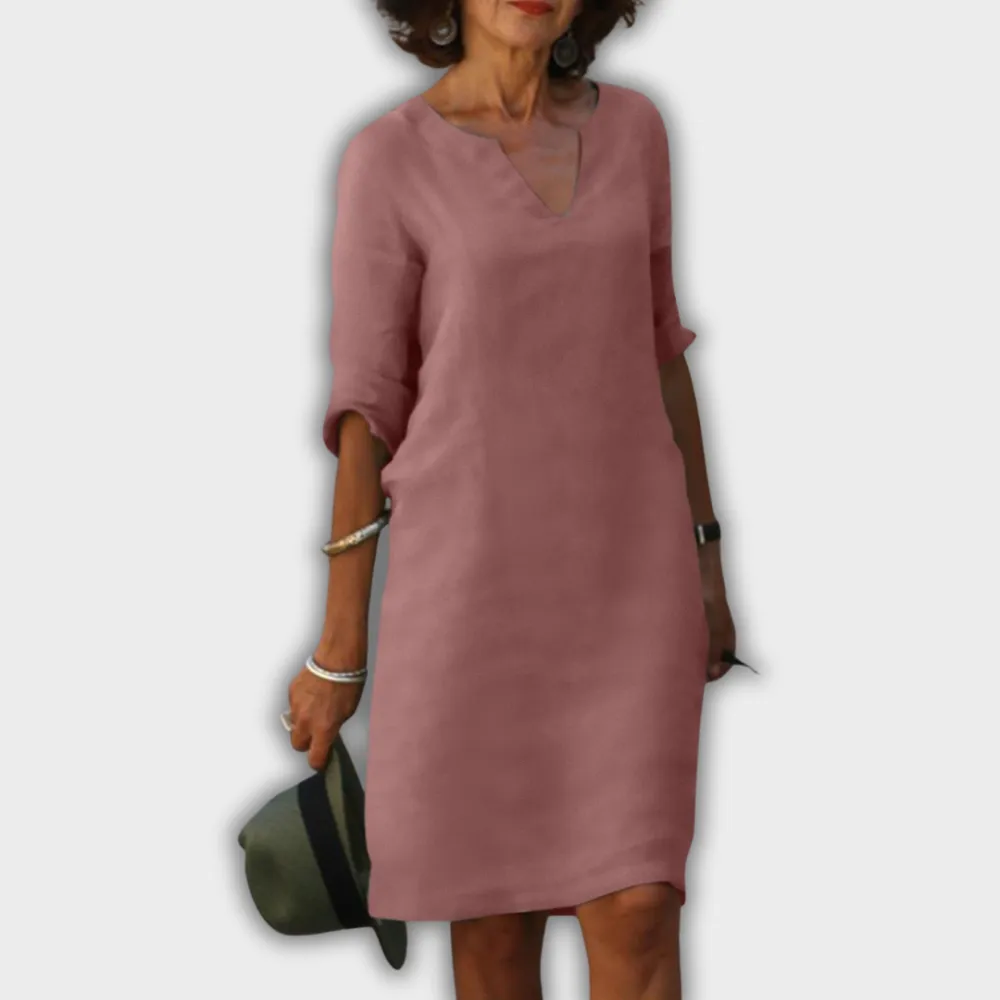 V-Neck Relaxed Casual Dress