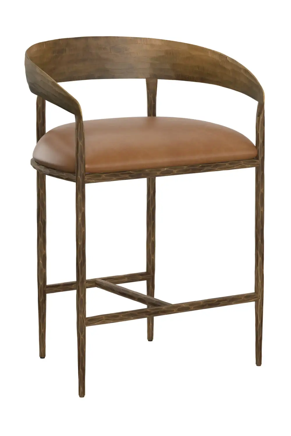 Hammered-Metal Counter Stool