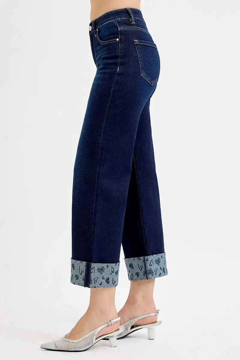Soft Mid Rise Wide Leg Denim Jeans