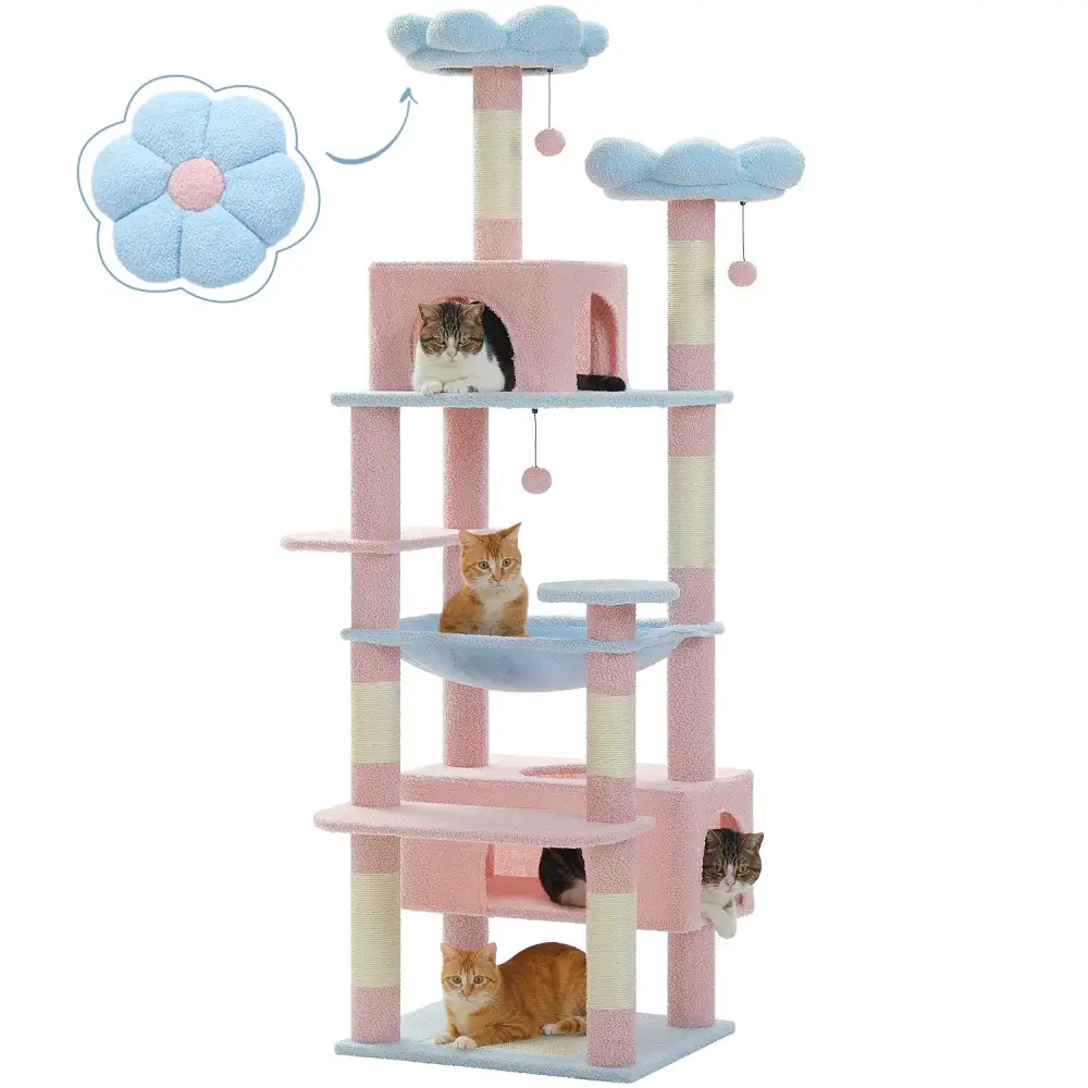 Colorful Plush Cat Tree