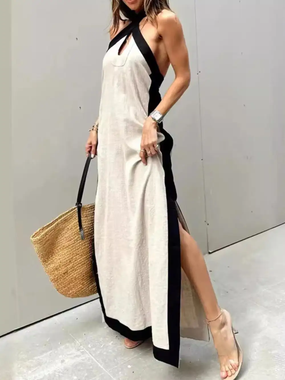 Halter Sleeveless Maxi Dress