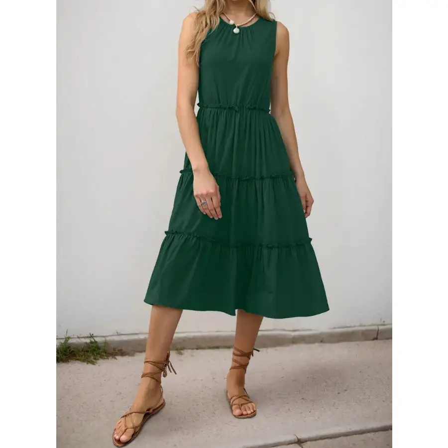 Frill Tiered Midi Dress