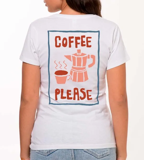 Coffee Utensil Graphic White T-Shirt
