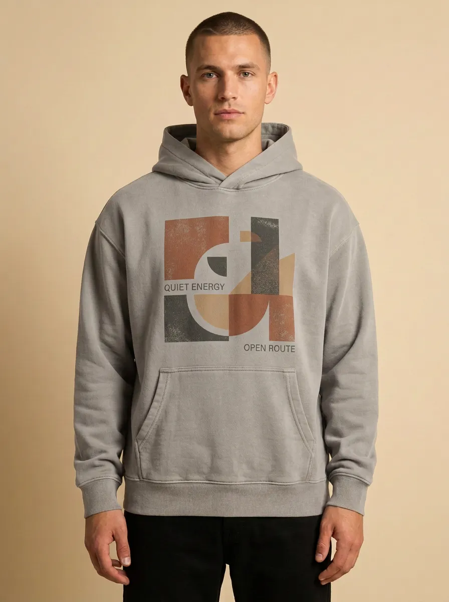 Classic Quiet Energy Geometric Abstract Hoodie