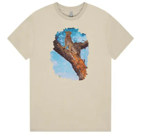 Leopard Tree Graphic Cotton T-Shirt