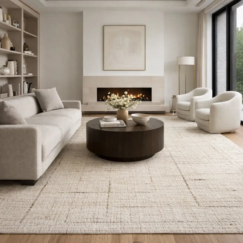 Textured Hand-Knotted Wool Carpet