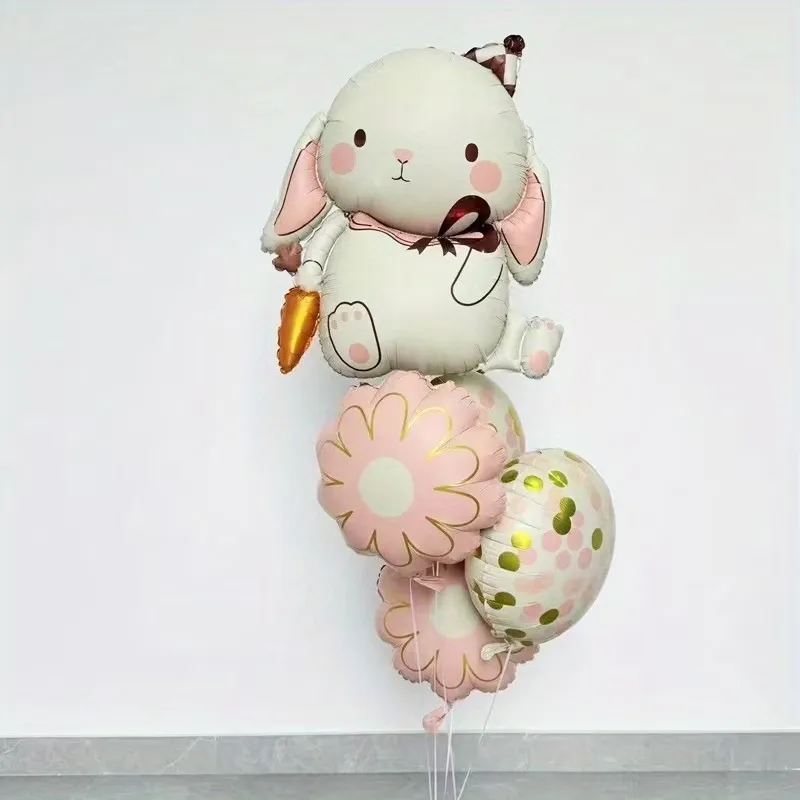 5Pcs Bunny Balloon Bouquet Set