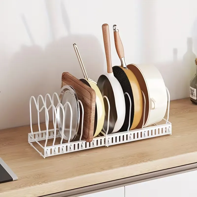 Adjustable Kitchen Storage for Dishes, Plates & Pan