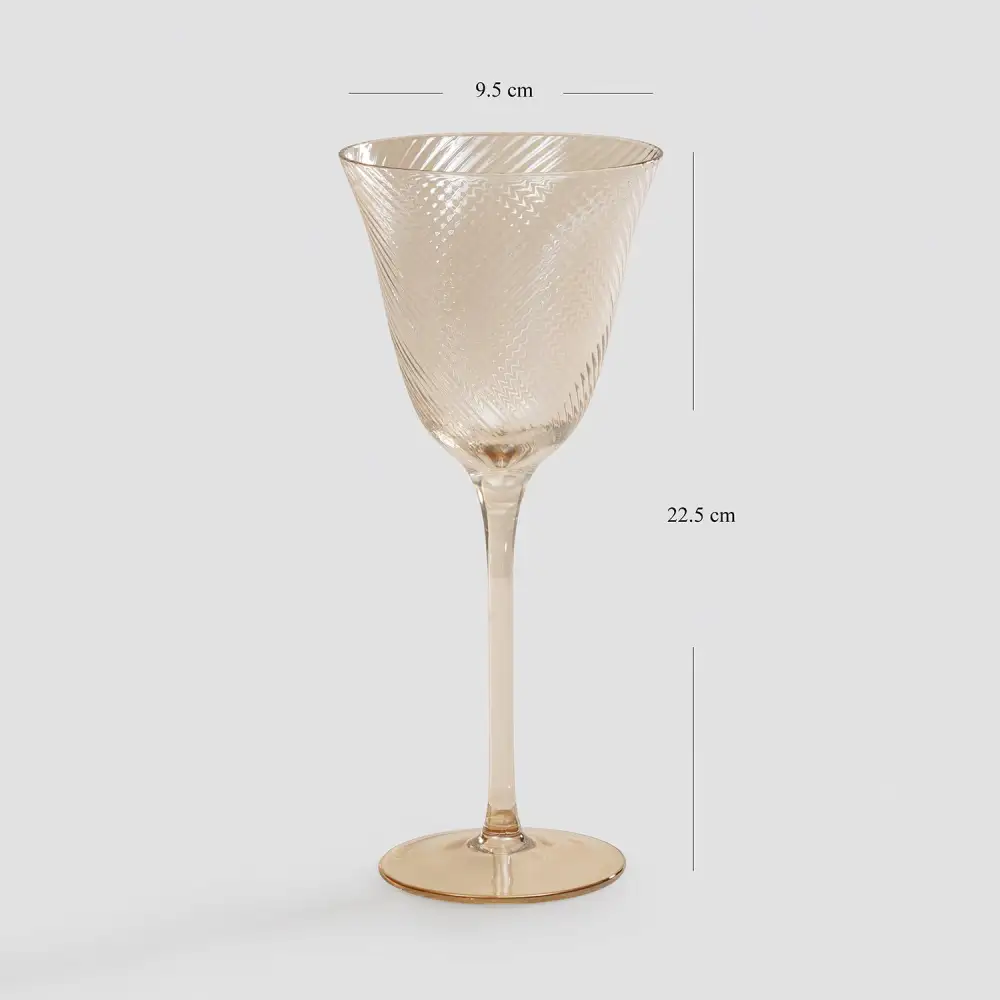 Light Amber Swirl Wine Glass Set