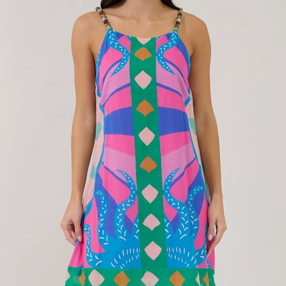 Floral Sleeveless Beaded Dress