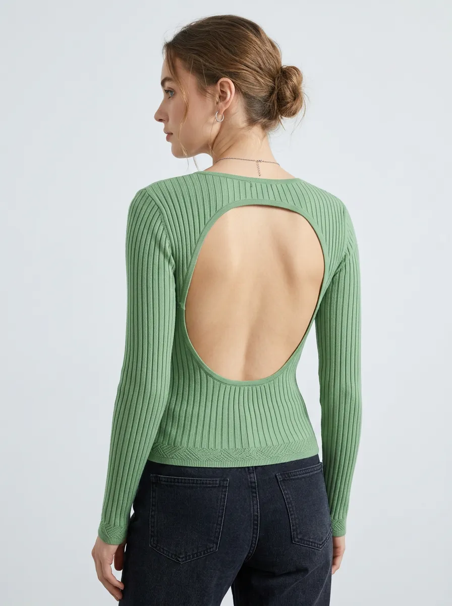 Women's Open Back Ribbed Knit Camisole