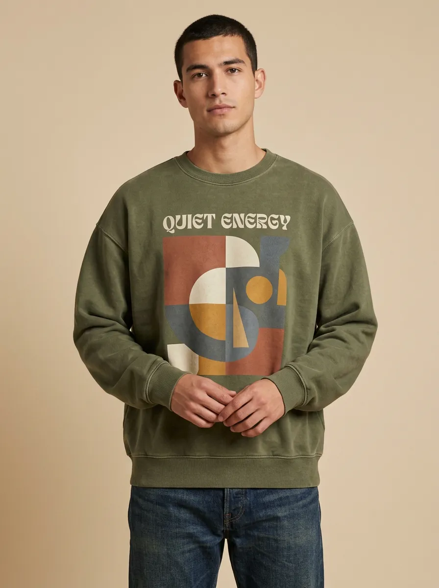 Quiet Energy Geometric Abstract Hoodie