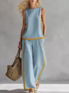 Wide-Leg Pants Matching Set