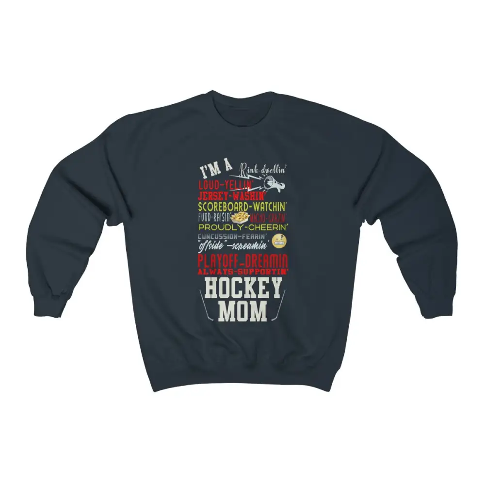 Mom Support Hockey Graphic Crewneck Sweatshirt
