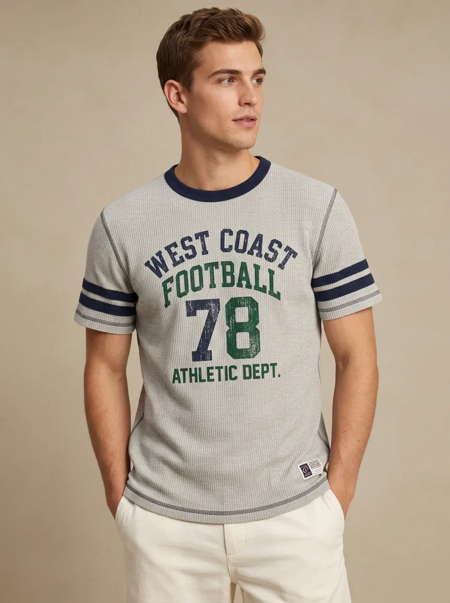 Men's West Coast Football 78 Athletic Dept Printed Waffle T-shirt