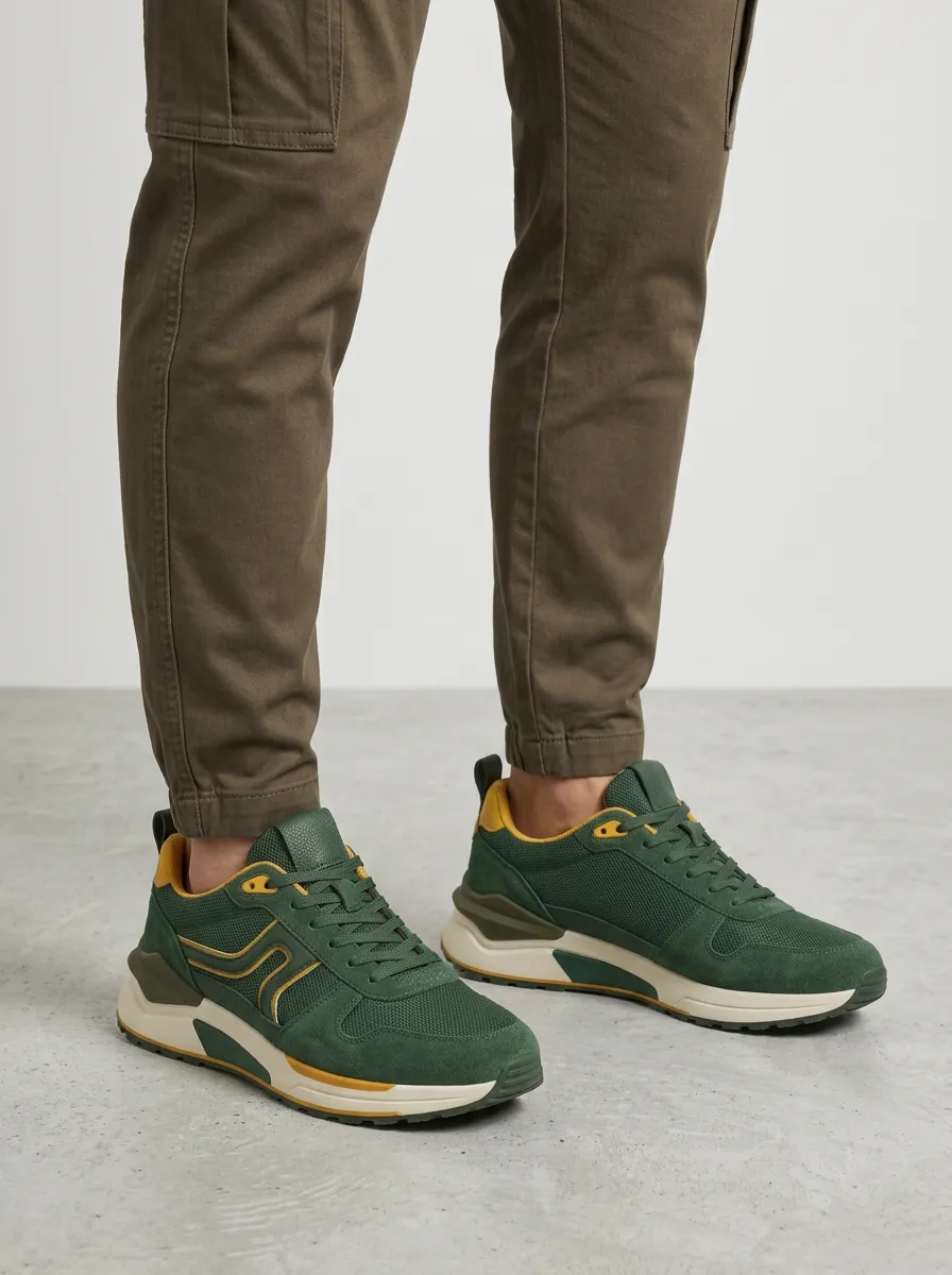Unisex Casual Sports Suede Mesh Print Sneakers
