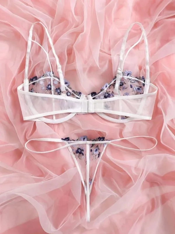 Sculpted Floral Lingerie Set