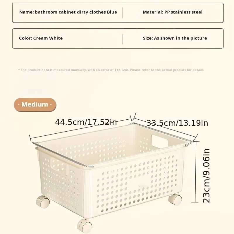 Wheeled Perforated Storage Bin