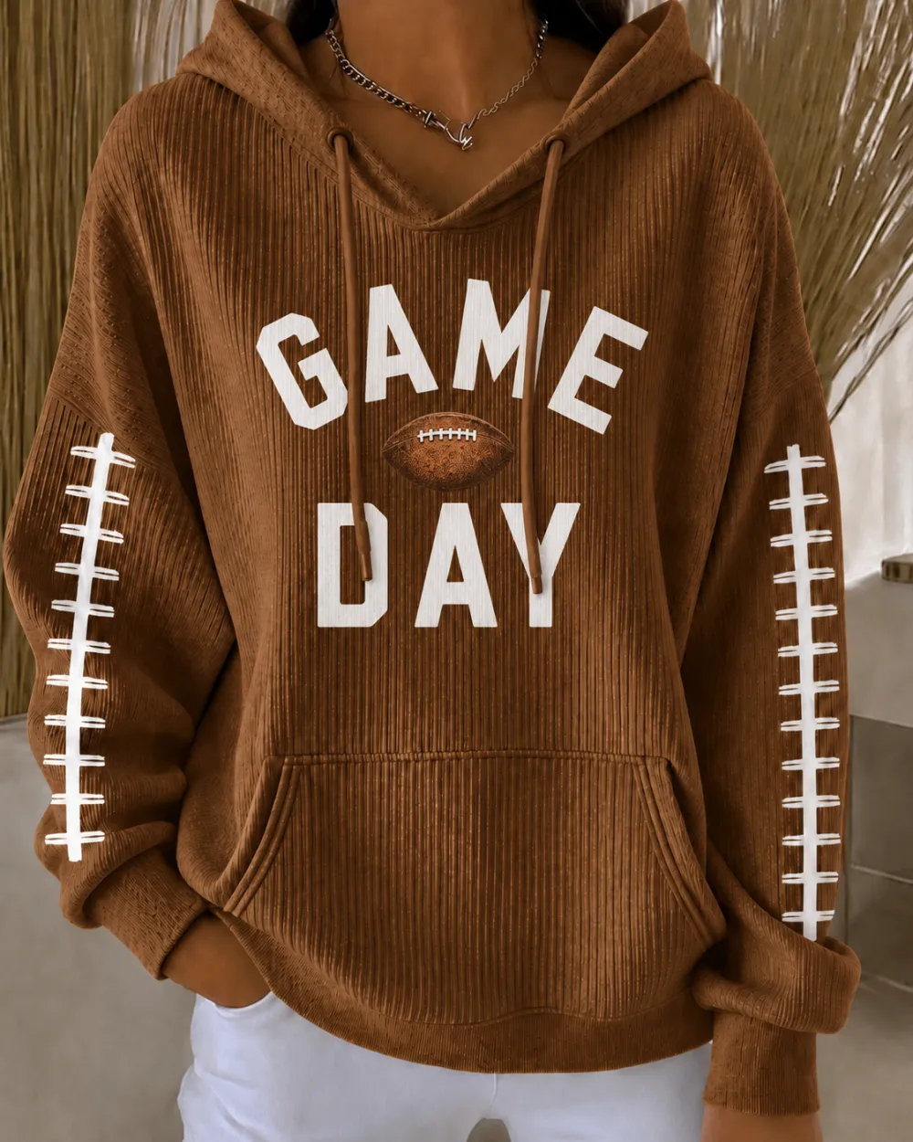 Women'S Football Fans Gameday Print Hooded Sweatshirt