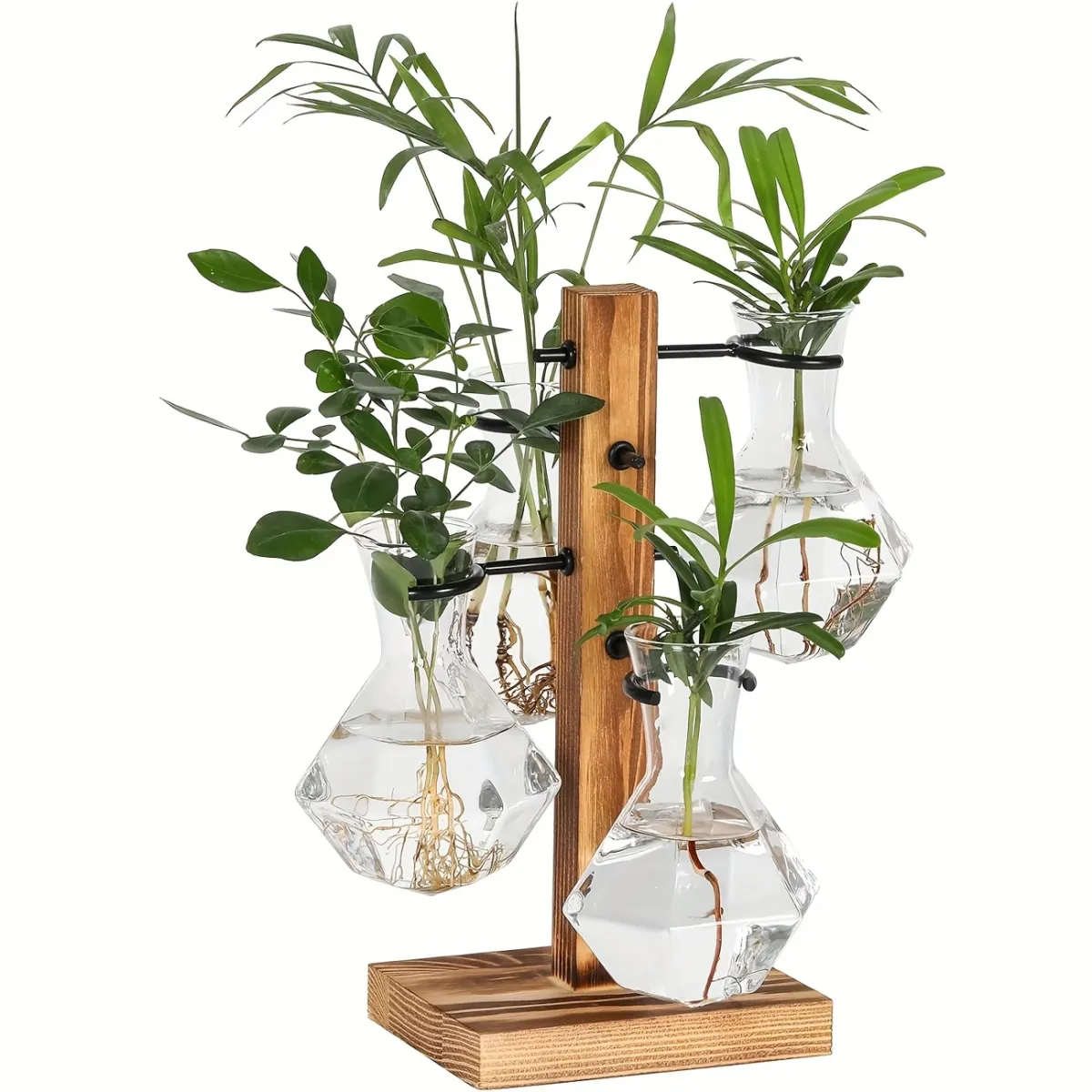 Wooden Stand Hydroponic Planters