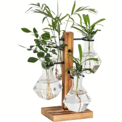 Wooden Stand Hydroponic Planters