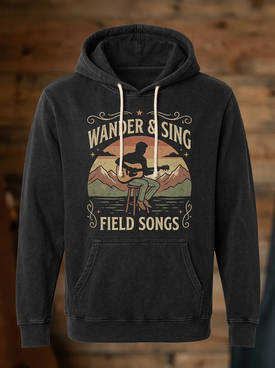 Western Guitar Country Music Graphic Hoodie