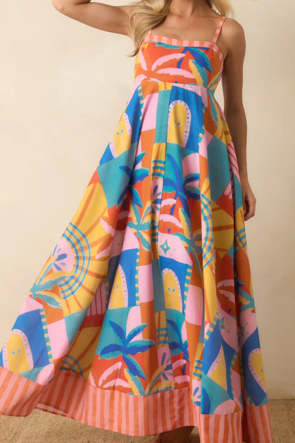 Multiple Patterns Maxi Dress