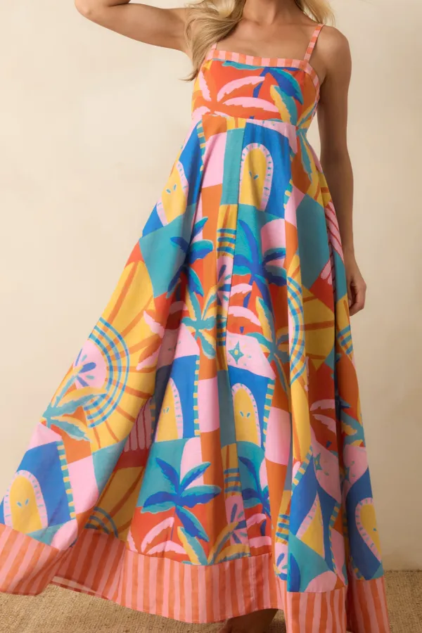 Multiple Patterns Maxi Dress