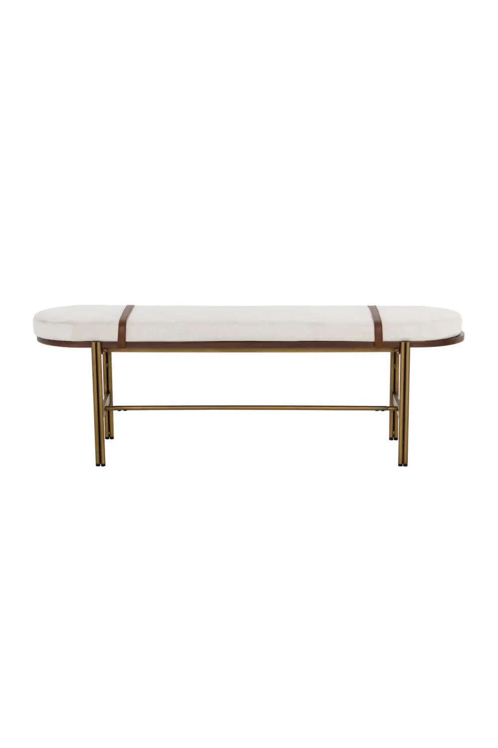 Oval Fabric Accent Bench