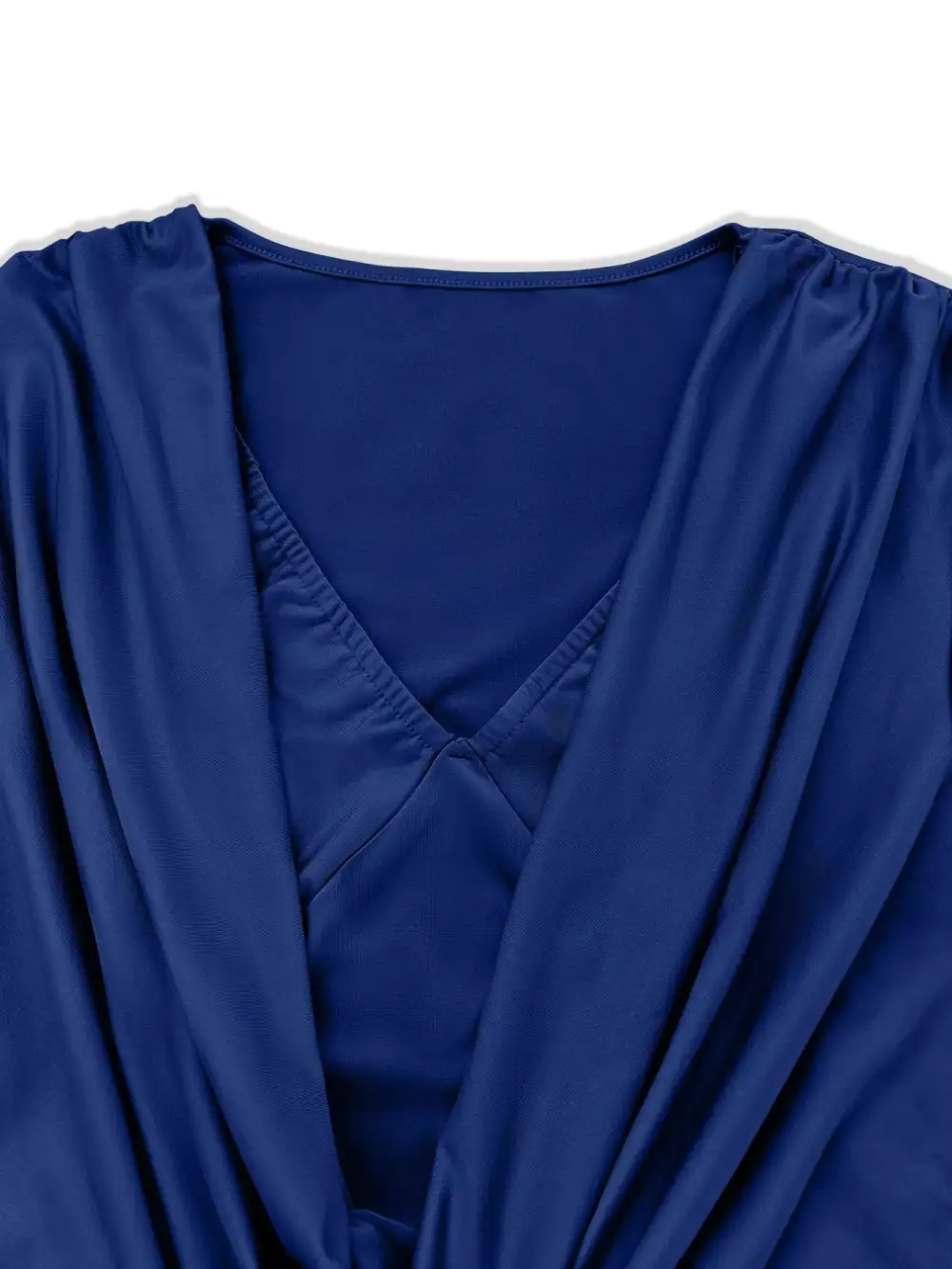 Lightweight Feel V Neck Long Sleeve Mini Dress