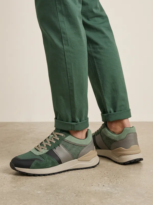 Men's Outdoor Enthusiast Topographic Map Print Sneakers