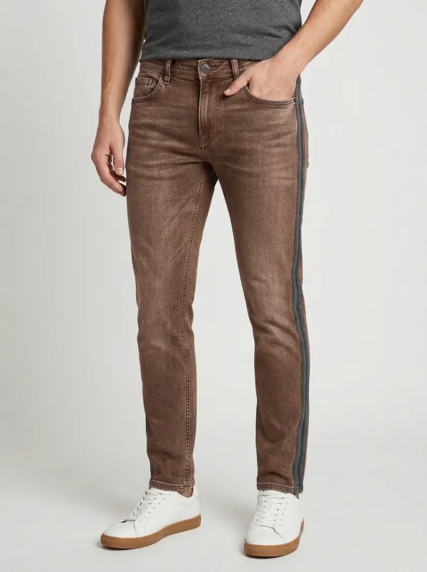 Men's Side-Stripe Graphic Slim-Fit Jeans