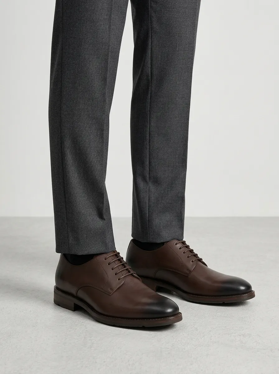 Men's Business Formal Burnished Leather Oxford Shoes
