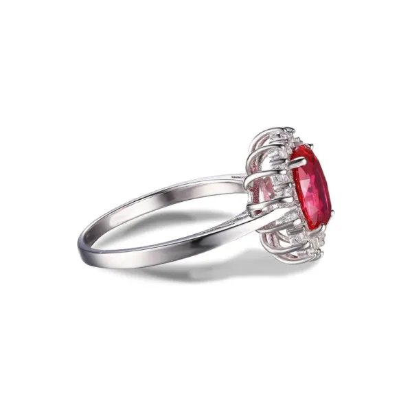 Rippled Halo Stone Ring