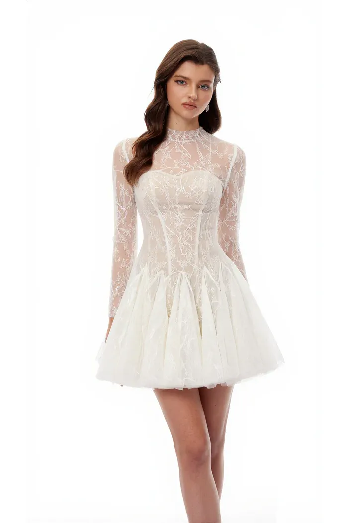 Mirabella Sequined Flroal Lace Mini Dress