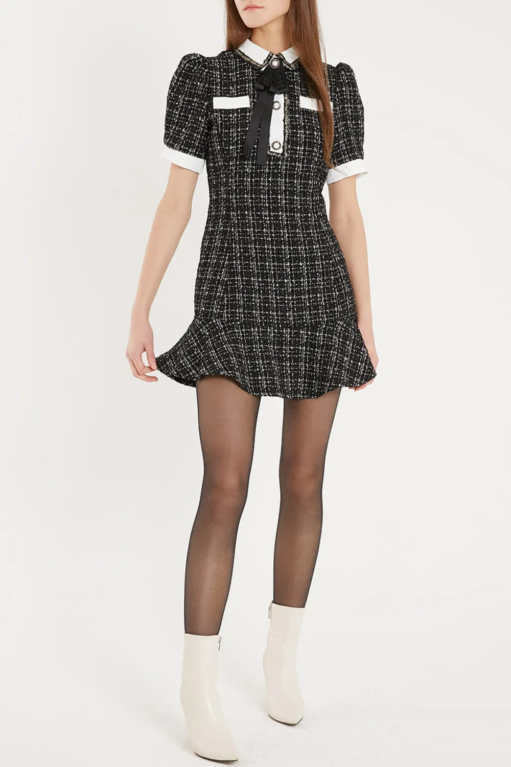 Tweed Trumpet Mini Dress