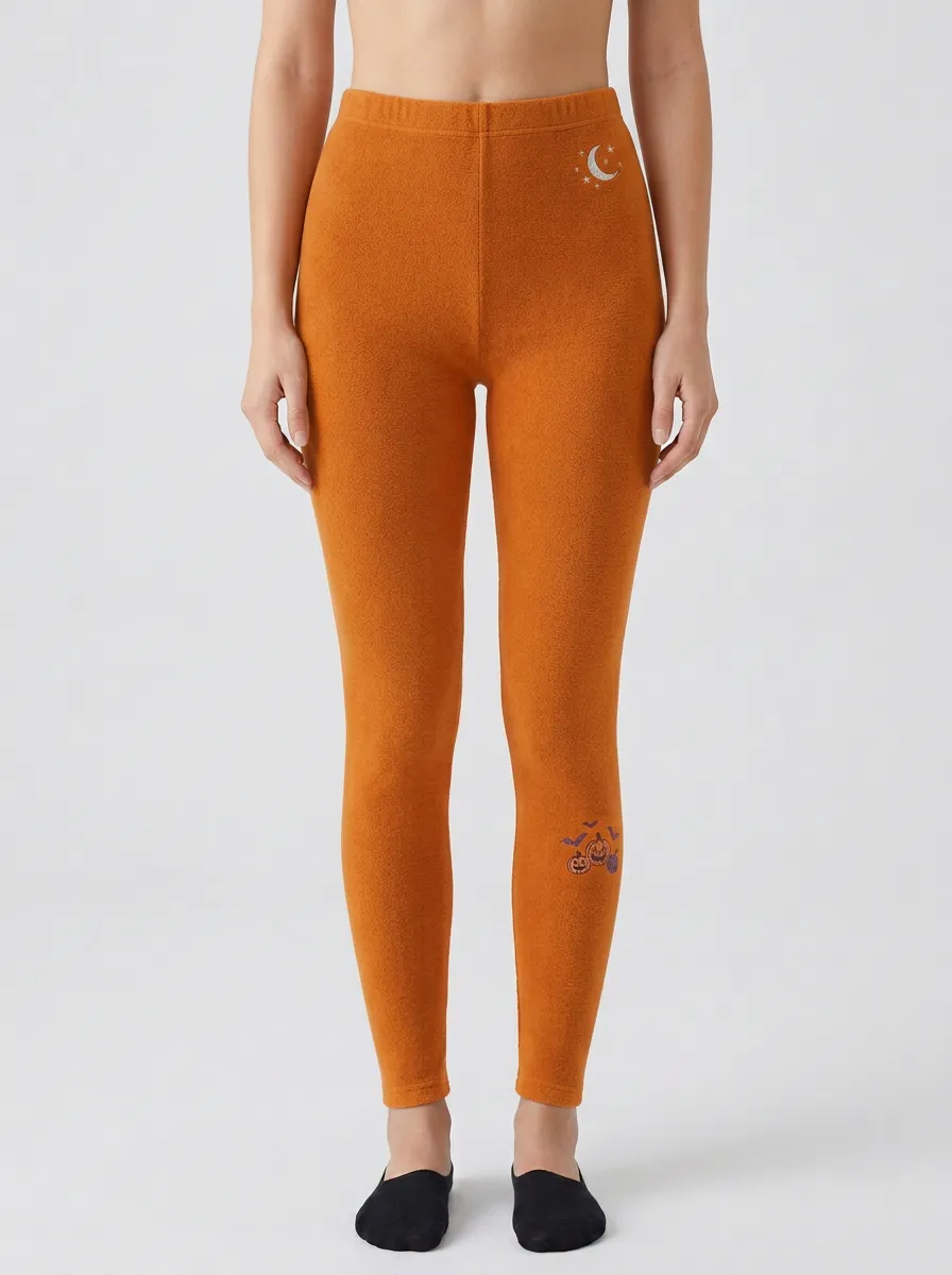 Women's Halloween Pumpkin Moon Bat Leggings