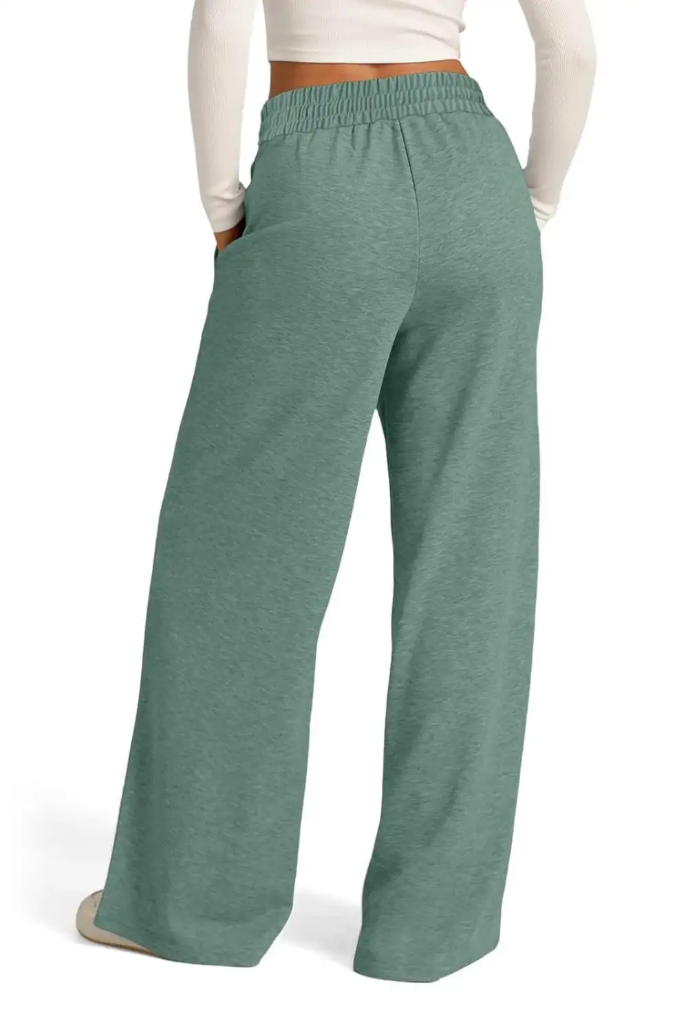 Relaxed Drawstring Elastic Waist Wide Leg Pants